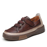 Retro Single Shoes Women's Water Wash Leather Kraft Soft Soles Of Pure Leather Casual Women's Shoes Spring And Autumn New Handmade Four-Season