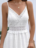 Dress Women White Mini Dress Female Sexy V Neck Spaghetti Strap Backless Dress Ladies Jacquard Slim Elegant Beach