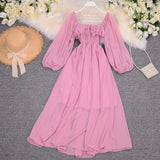 Zingj Beach Dress Super Fairy Dress Beach Vacation One Word Shoulder-Of-The-Shoulder Dress Temperament Big Swing Long
