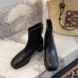 Boots Women's New 2025 Autumn And Winter Naked Boots Femininity Retro Short Boots Women's Heads Thick And Single Boots