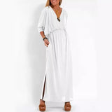 Summer 2025 Fashion Solid Color High Waist Open Fork Short Sleeve