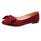 New Light Tip Tip Low-Top Single-Shoe Women Flat With Bow Velvet Foot Bean