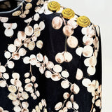 Star Autumn And Winter New Heavy Industry Nail Pearl Gallon Fruit Printing Gold Velvet Long Sleeve