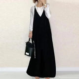 Solid Color 2025 Summer New Women's Slings Pure Color Casual Loose Broad Leg