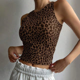 Net Red Leopard Pure Lust Wind Vest Female Summer Pure Lust Sexy Comfortable Skin Short-Term Open Umbilly