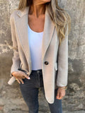 Women's Casual Hair In Autumn And Winter 2025, Collar Button Fake Pocket