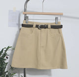Shooting Kin Color High-Rise Thin Bag Hip Skirt 2025 New Hundred With Belt A Short Skirt