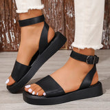 Women 2025 Summer New Large-Size Casual Cake Thick-Sbottomed Fish Mouth Buckle With Sandals