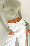 Women Long Sleeve T-Shirts Spring Autumn Slim Fit Casual Pullovers Female Streetwear Base Tees Tops with Thumb