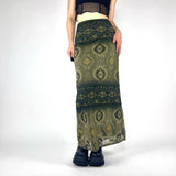 Vintage Crumbat Splicing Half-Body Skirt Holiday High-Waisted Thin A-Shaped Skirt New Mid-Long