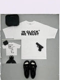 Street Pistol Trend New Front And Rear Printing T-Shirt Gothic High Street Short-Sleeved Round Collar