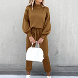 Autumn And Winter Hot Sale High-Necked Long Sleeve Grab Velvet Fashion Casual Jacket Set