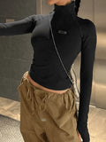 Zip-Up Long Sleeve Crop Top- Outfit
