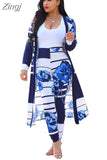 Piece Matching Sets Sexy Printed 2 Piece Set Women Clothes 2023 Long Cardigan Tops+Pants Suits Casual Autumn Winter