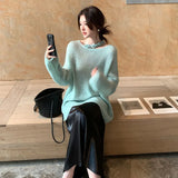 Xixi 13 Lines 2025 Spring New Ins Temperament Elegant Round-Neck Wool Knit Sweater Sweater Female