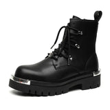 Zingj High Martin Boots Men Trend High Bootage British Style Locomotive Work Boots