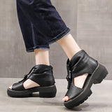 Platform Sandals Women's High Heel Women's Shoes 2025 Summer New Fish Mouth Shoes Rome Wedge Belt Buckle Sandals Women's