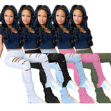 Nightclub Uniforms Ripped Solid Color Hoodie