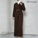 Autumn New Double Irregular Pants + Short Coat Top Fashion Casual Set Women