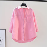 Loose Long-Sleeved Shirt Women High Quality 2025 Spring And Autumn New Fashion Casual Solid Color Long Shirt
