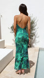 Zingj And Summer 23 Years New Generous Collar Show Thin Temperament Print Back Sling Dress