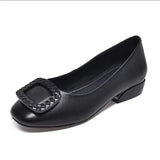 Bean Shoes Women 2025 Summer New Korean Version Of The Shallow Mouth Mother Single Shoes Low Heel Buckle Professional Foot Single