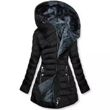 Wool Collar Zipper Long Sleeves To Keep Warm Hooded Coat Coat Cotton Women