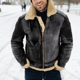 Leather Velvet Men's Coat Station Winter Warm Jacket Thick Collar Hit Six Colors Seven