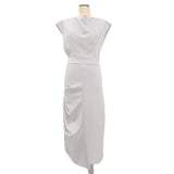 Spring And Summer New Women's Clothing Pure Color Sleeveless Irregular Dress Dress