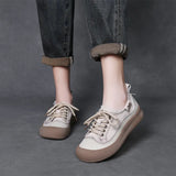 Layer Cow Skin Retro Thick-Soled Single Shoes Women 2025 Spring New Round Head With Soft Sole Casual