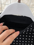Black Diamonds 2pcs Set Women Party Sleeveless Short Tops + High Waist Split Skirt Female Two Piece Suits Club Fashion