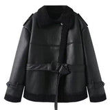 Women's Clothing Explosion Pure Fashion Street Collar Fur Warm Coat Long