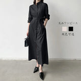 Korea's Dongdaemen 2025 Spring And Autumn 2025 New Loose Waist-Receive Shirt Dress With Dress
