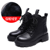 Layer Of Kraft Rubber Foam Bottom Single And Velvet Inner Leather Martin Boots Girl With A