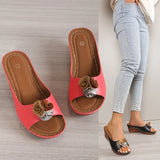 Flowers With Thick Background Slippery Slippers Women 24 Summer New External Slope And Pure Color Cold