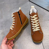 Boots Women's 2025 New Flat Heel Martin Boots Winter High-Top Single Shoes Women's Cotton