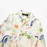 Spring Floral Printed Satin Loose Shirt