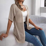 Shooting Summer New Summer Hollow Short-Sleeved Knitted Cardigan Holiday Sunscreen Shirt Women's