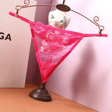 Transparent Thong Heart-Shaped Hollow Sexy Ultra-Thin Low-Rise Hot Seduction Traceable Breathable Trousers