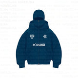 Tide Brand Double Hat Design Letter Hoodie Autumn And Winter Men And Women The Same Loose Y2K Tidive