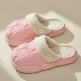 Fur Couple Cotton Slippers Women Wear Detachable Warm Waterproof And Velvet Indoors