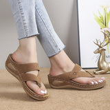 Summer New Fashion Slope And Flip-Flops Wearing Beach Slippers Large Size Women Summer