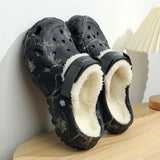 Slippers Men's Winter 2025 New Home Thick Bottom Plus Velvet Warm Cotton Shoes EVA Stinging Feel Cotton