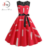 Patchwork Floral Print Women Summer Dress Hepburn 50s 60s Elegant Vintage Dress Office Ladies A-Line Party Dresses