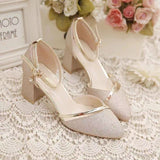 The Spring Of 2025, The Clasp-Butled Sandals Women's Korean Version Of The Coarse Heel High Heel High-Heeled Shoes In The Daily Female Design