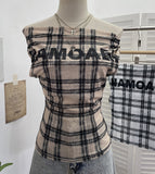 Lattice One-Word T-Shirt T-Shirt Irregularly Printed Sleeveless Top
