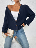 Women's Sweater V-Neck Cardigan Autumn And Winter Solid Knitted Shirt Casual Knitted