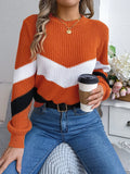 Wind Shooting 2025 Autumn And Winter Casual Coloring Lantern Long-Sleeved Jacket Sweater Women's