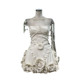 Exquisite Three-Dimensional Handmade Flower Brao Skirt Waist French Party Senior Heavy Industry Dress Princess