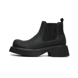 New Black Low Barrel Male British Wind Gang Round Head Male Set Martin Boots